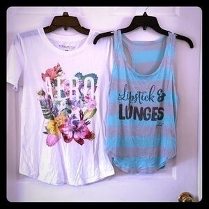 2 Tees Aero & Lipstick Size Medium